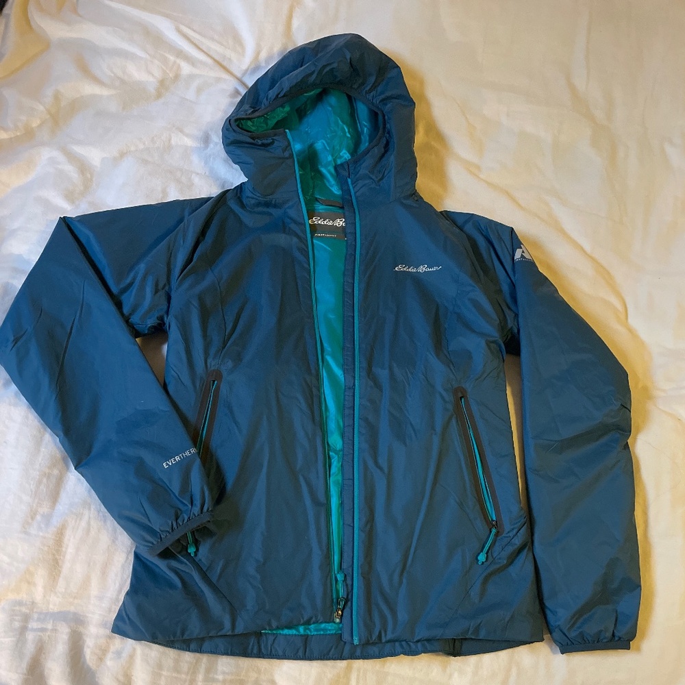 Eddie Bauer Teal and Turquoise Hooded Ski Jacket